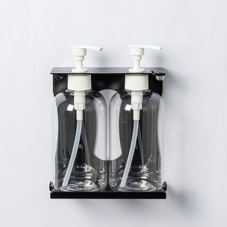 Accesorio de pared de lujo para botellas dobles con un candado - Lujoso accesorio de pared para botellas dobles